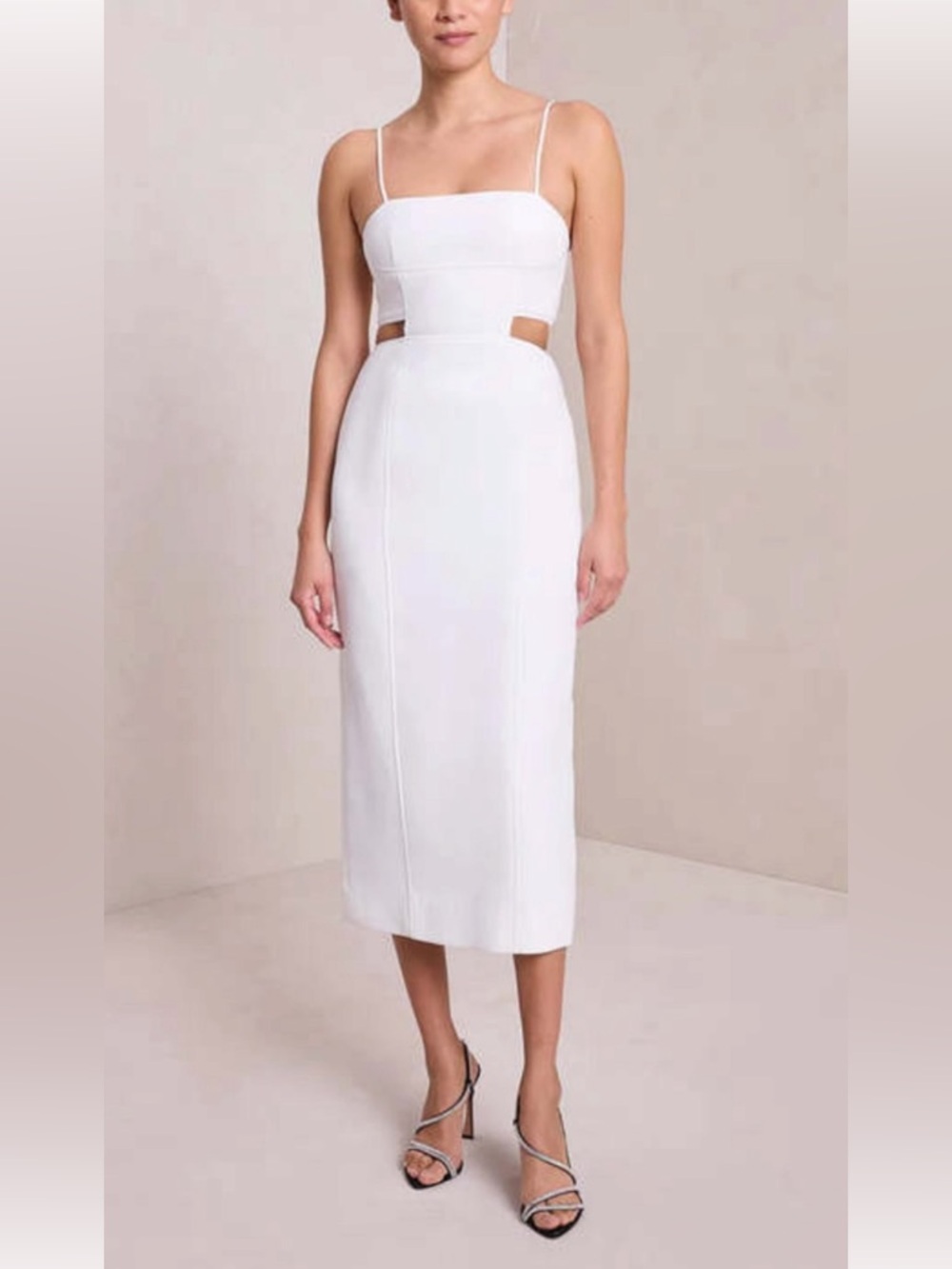 A.L.C. Dalton Cut-Out Midi Dress White Japanese Crepe Size 8 New with Tags